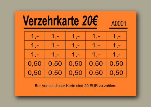 Verzehrkarten wertkarten - verzehrkarten,