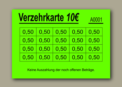 Verzehrkarten eur 50er - im,