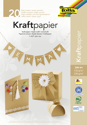 Folia kraftpapier block din - kraftpapier-block, a4