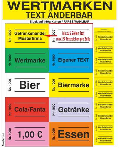 Wertmarken eigener - wertmarken, █►eigener