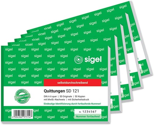 Sigel sd121 quittungsblock - sigel, sd121/5
