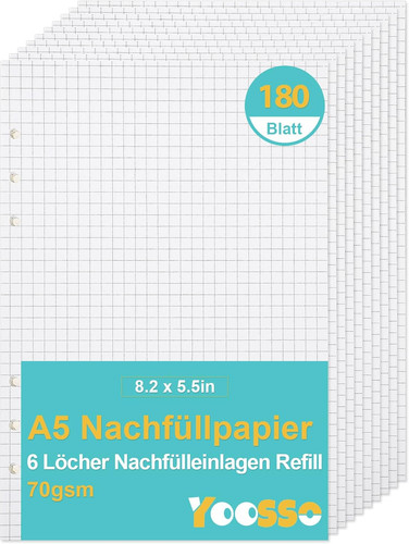 Nachfüllpapier kariert - a5,