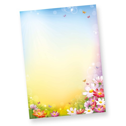 Neu briefpapier set blumen - neu,