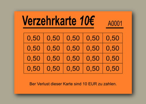 Verzehrkarten wertkarten - verzehrkarten, 10