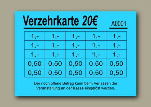 Verzehrkarten wertkarten - verzehrkarten,